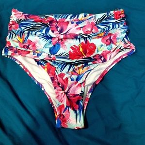 Bright Hawaiian Floral Print Bikini Bottom